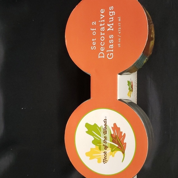 Neck of the Woods Set of 2 Clear 16 oz. Mugs with Pumpkins, Sunflowers - Picture 5 of 6